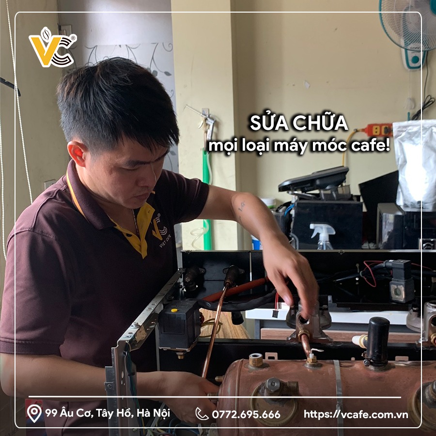 Việt Cafe sửa chữa máy theo quy trình đạt chuẩn